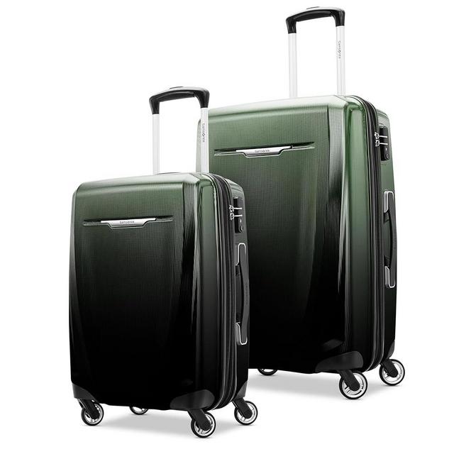 Samsonite Winfield 3 DLX Hardside Expandable Luggage with Spinners, Ombre Green, 2PC Set (CO/MED)