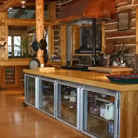 The kitchen that the breakfasts, lunches, and dinners will be cooked in. Thank the chefs.