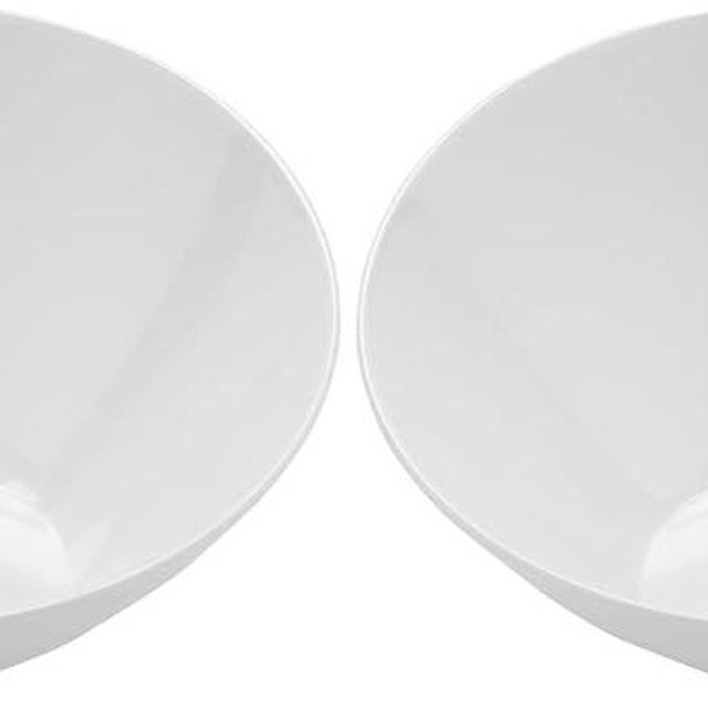 Get B-788-W Angled Cascading Serving Bowl for Salads, Rice and Dessert, 16 Ounce / 8", White (Pack of 2)
