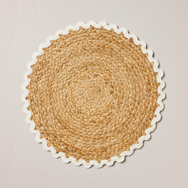 Round Woven Charger Rickrack Trim Cream - Hearth & Hand™ with Magnolia