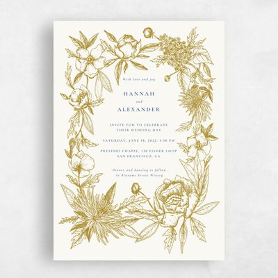 Gold, Yellow Wedding Invitation - Kianna