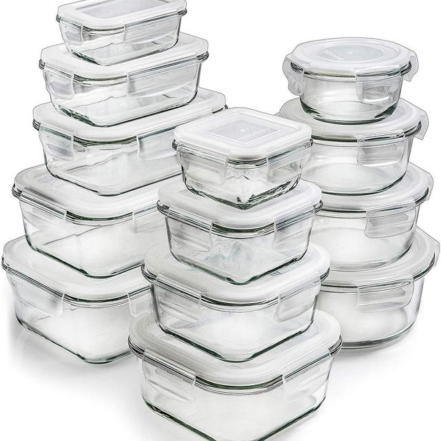 Glass Storage Containers with Lids (13-Pack) - Glass Food Storage Containers Airtight - Glass Containers with Lids - Glass Meal Prep Containers Glass Food Containers by Prep Naturals