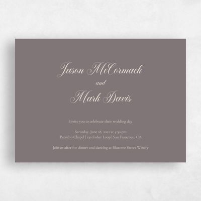 Gray, Grey Wedding Invitation - Henderson Type