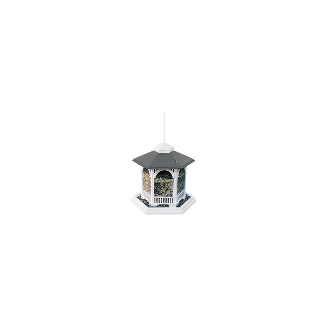 Cherry Valley White Plastic 10 Lb. Capacity Gazebo Bird Feeder