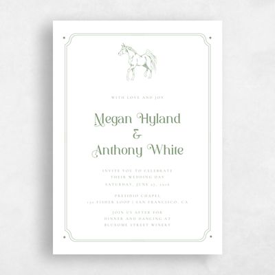 Bright Sage, Green Wedding Invitation - Brisbee Portrait
