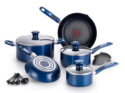T-FAL Excite Non-stick 14 Pc. Cookware Set, Blue