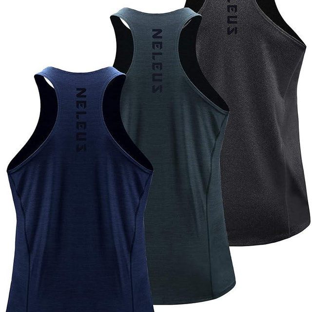 NELEUS Men's 3 Pack Running Tank Top Dry Fit Y-Back Athletic Workout Tank Tops