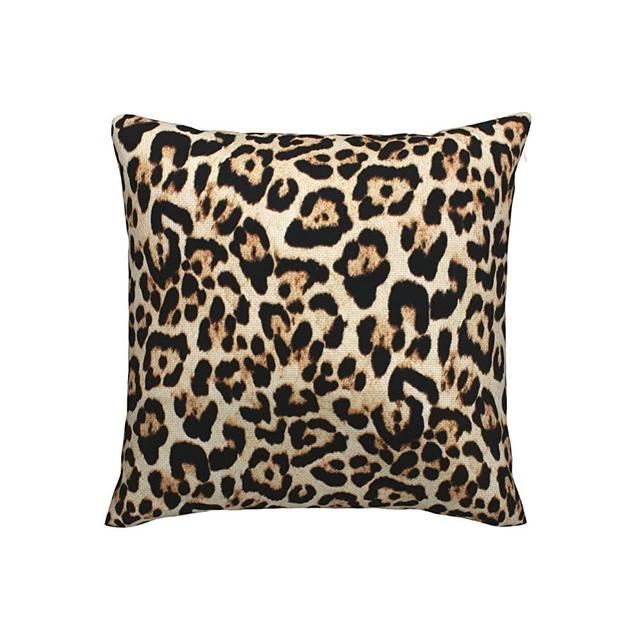 Leopard Print Throw Pillow Cover Decorative Cushion Case Home Square Pillowcase Decor for Sofa Couch Decorations 18 x 18Inch