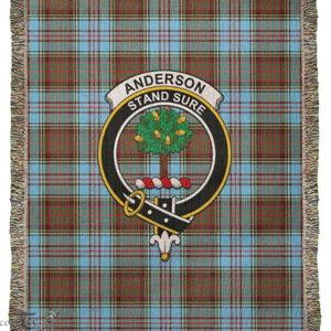 Scottish Anderson Ancient Tartan Woven Blanket with Family Crest Tartan Blanket - Scotstee Shop