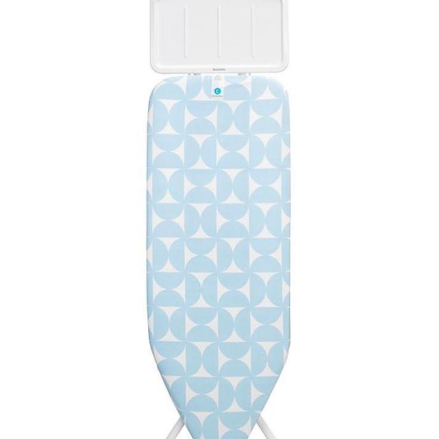 Brabantia Size C Ironing Board (49x18 in) 7 Height Options, Solid Steam Unit Holder (Fresh Breeze) Non-Slip Feet, Anti-Collapse Child Locks