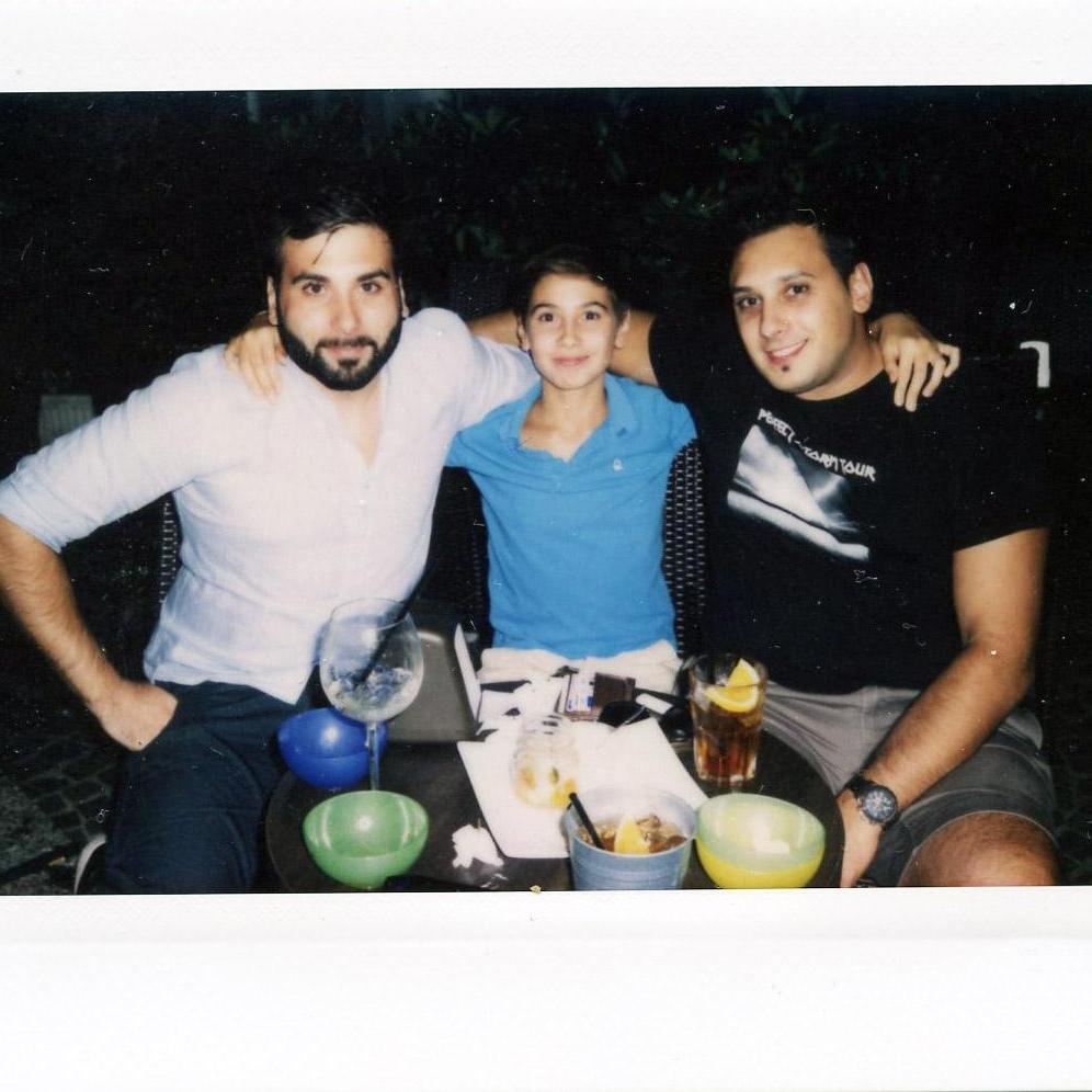 Alessandro with his brothers Andrea (center) and Alan (right) in 2015