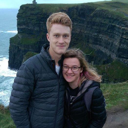 Our trip to Ireland with the marching band shortly after we started dating, January 2016