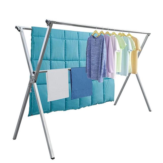 YUMING Clothes Drying Racks, 79 Inches Upgraded Stainless Steel Foldable Retractable Racks, Adjustable and Foldable，Indoor Outdoor，with Gravity Lock and Windproof Hooks Racks2