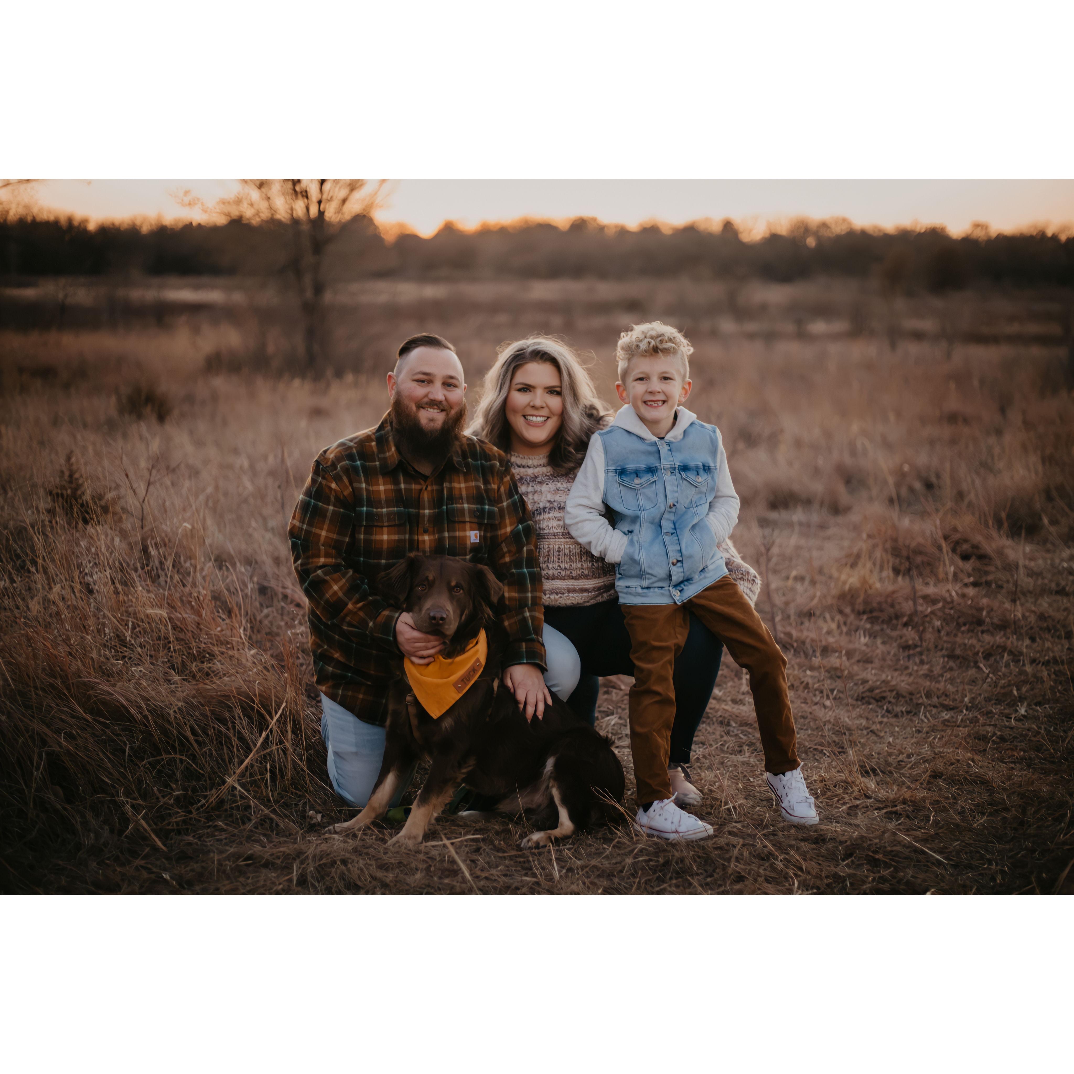 Our first family photo with our doggo!