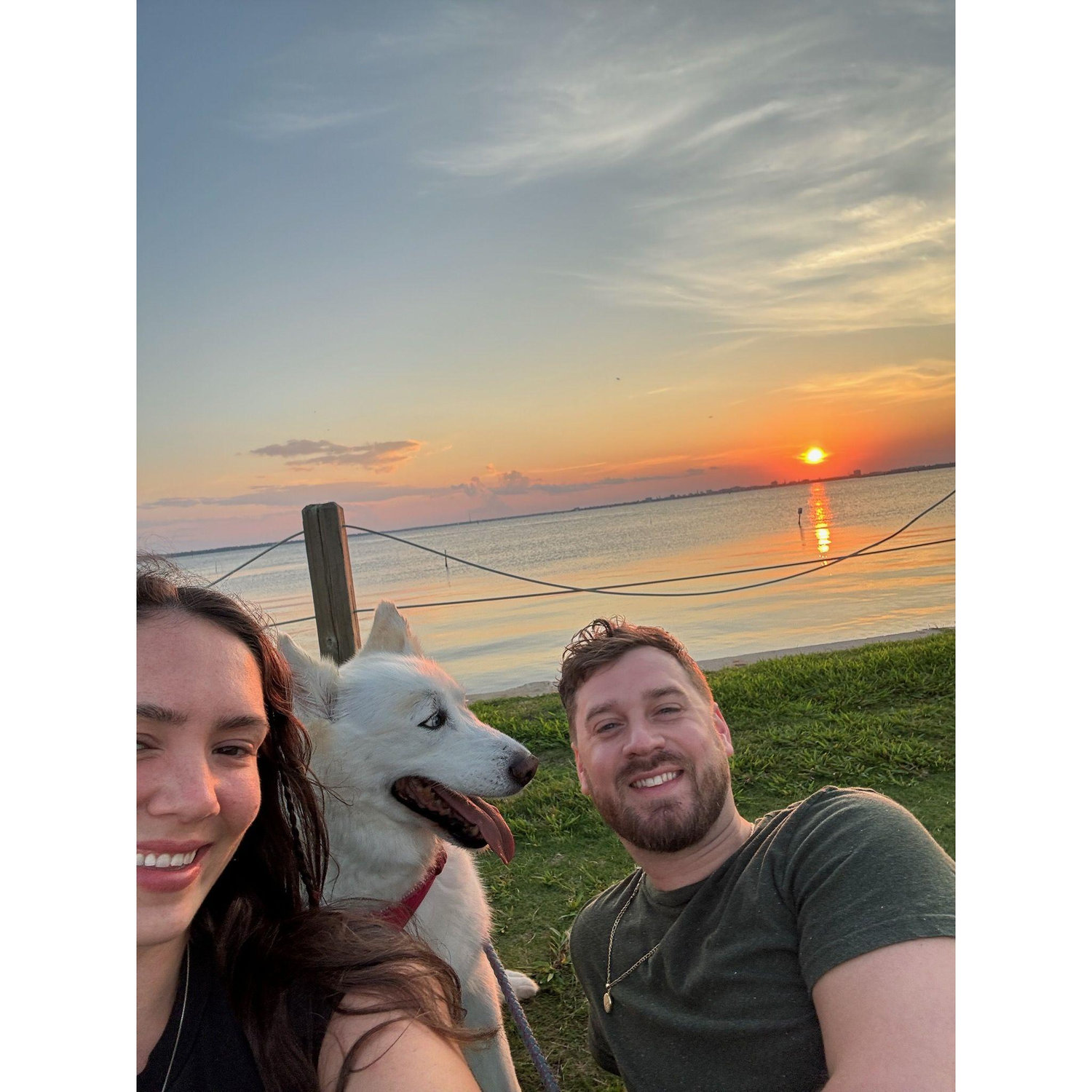 Family sunset walk after moving to our new home city, Charleston