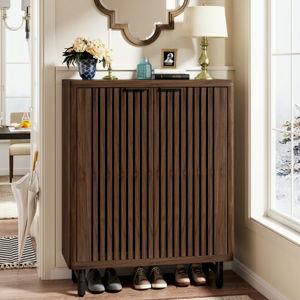 Loon Peak® 24 Pair Shoe Storage Cabinet with 2 Shutter Doors & Reviews | Wayfair