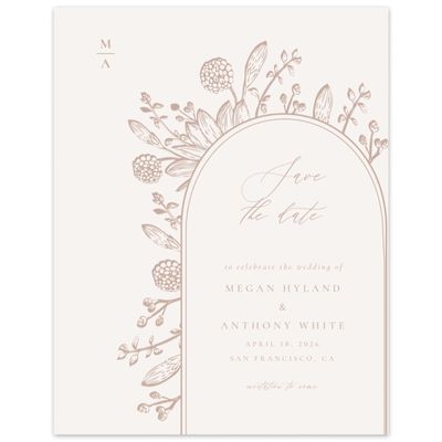 Latte, Beige Wedding Digital Save the Date - Preciada Portrait