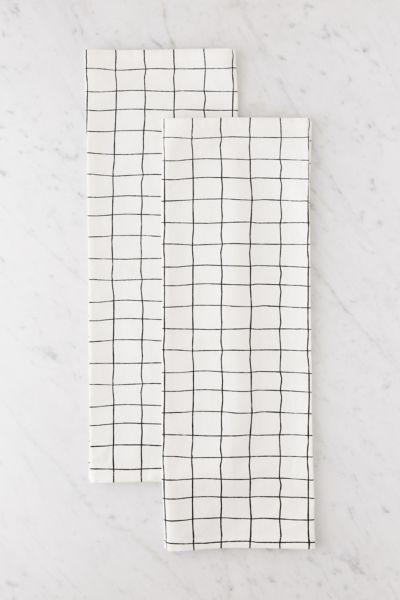 Wonky Grid Dish Towel Set