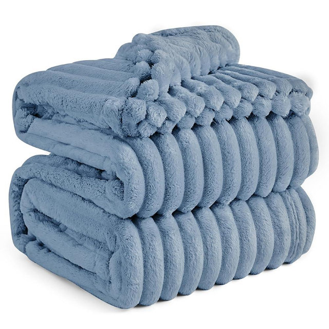 Bedsure Blue California King Size Blanket for Couch - GentleSoft Cozy Soft Blankets for Women, Cute Small Fleece Throws for Girls, Birthday Gifts for Women, Ashley Blue, 102x96 Inches