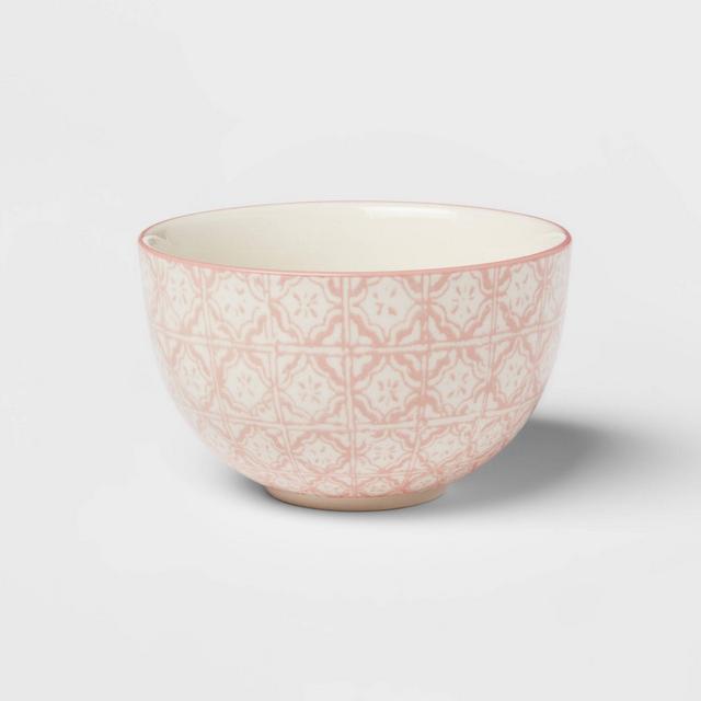 9oz 2pk Stoneware Floral Mini Bowls Pink - Threshold™