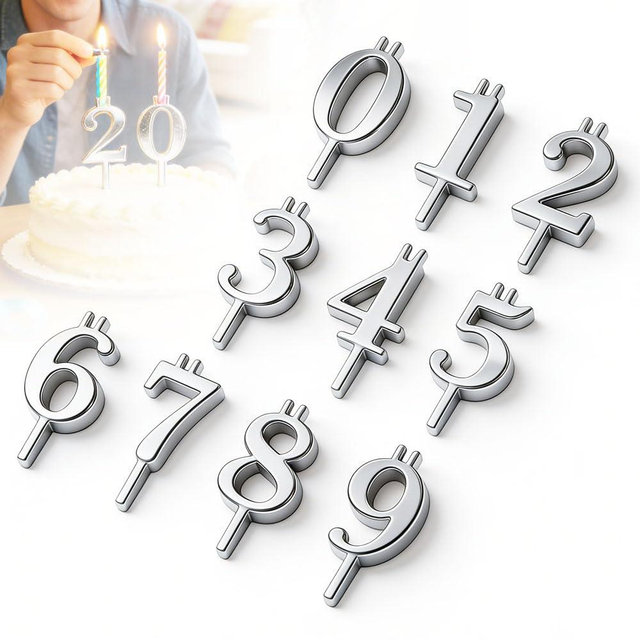 Reusable Number Birthday Candle Holder Set, 2026 New Digital Birthday Cake Candle Holder Set, Metal Number Candle Holders for Home, Holiday, Party Cakes