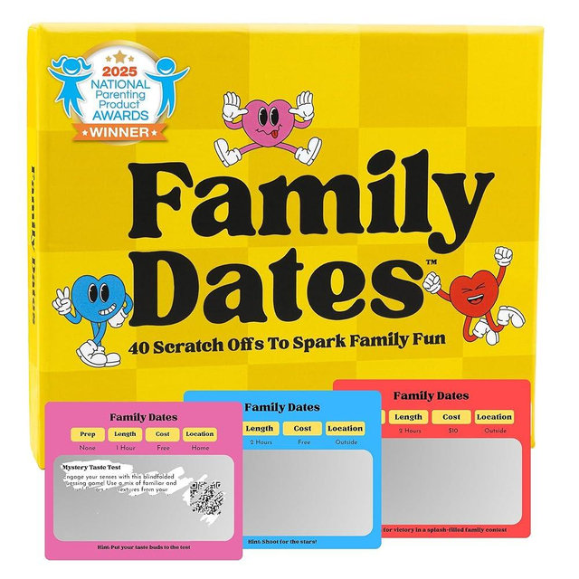 Happy Duo Family Dates 40 Scratch Off Cards, Date Night Ideas, Experience Gifts for Kids