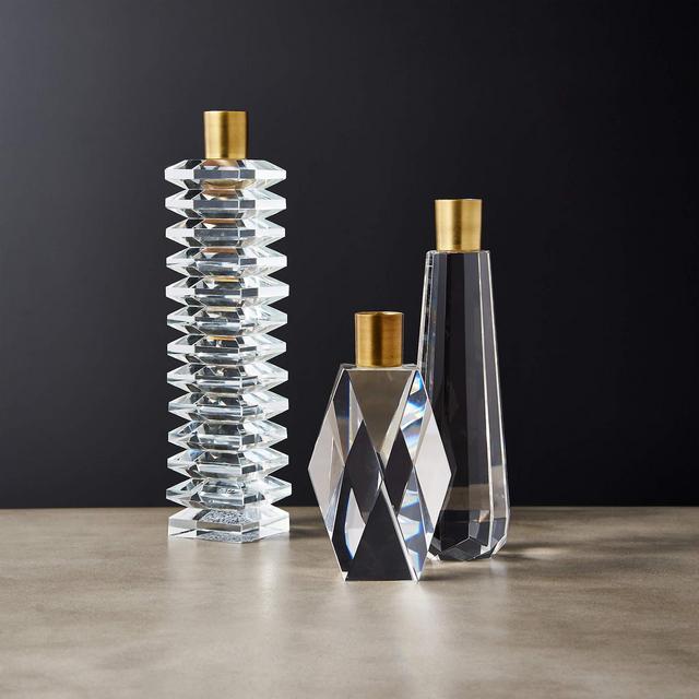 Cosette Crystal Taper Candle Holders Set of 3