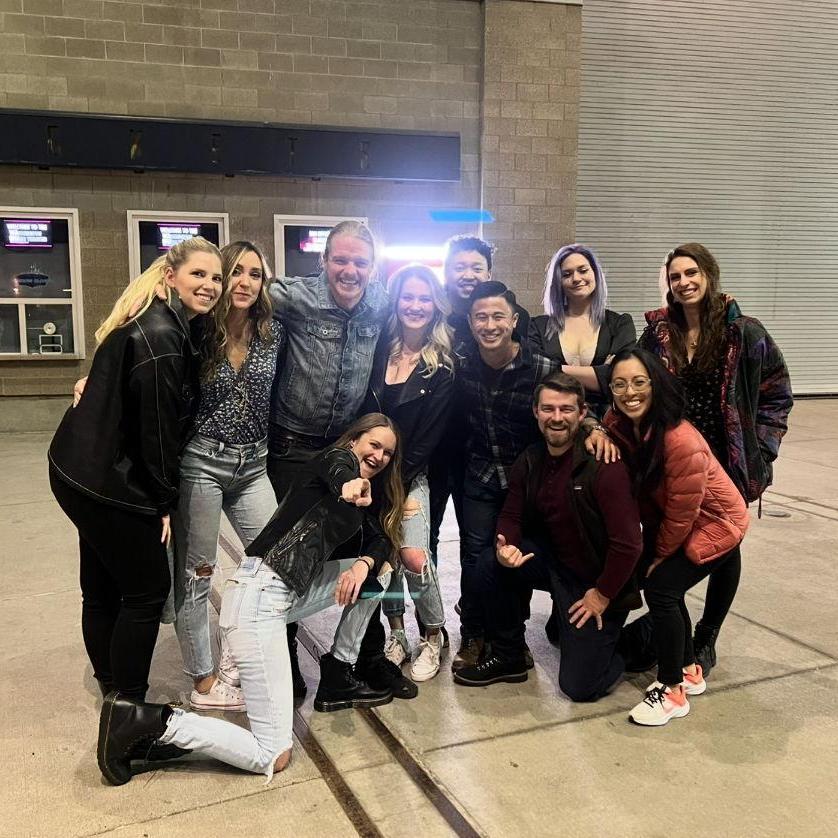 Technically our first photo together at the Glass Animals concert. Can you spot us?