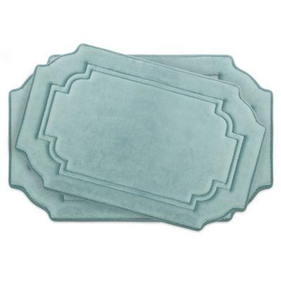 Bounce Comfort Calypso Memory Foam 2-Piece Bath Mat Set in Blue