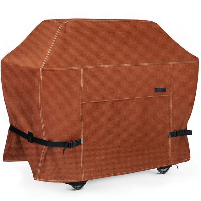NettyPro Gas BBQ Grill Cover 52 Inch 2-3 Burner 600D Heavy Duty Waterproof Outdoor Barbecue Cover for Weber, Char-Broil, Brinkmann, Nexgrill Grills and More, Brown