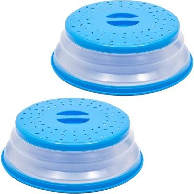 Juvale 2 Pack Collapsible Microwave Splatter Plate Cover Lid, 10.5 in