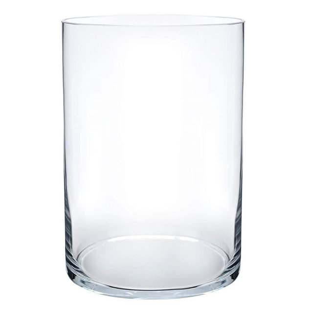 Royal Imports Flower Glass Vase Decorative Centerpiece for Home or Wedding Cylinder Shape, 8" Tall, 5" Opening, Clear