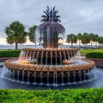 Rainbow Row and the Pineapple Fountain