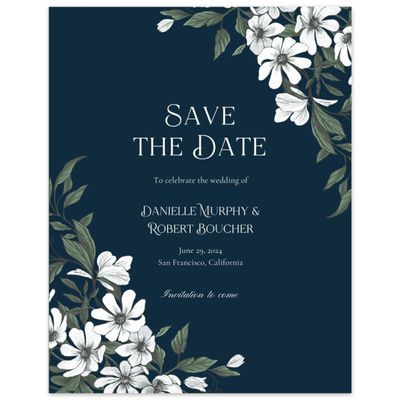 Deepest Teal, Blue Wedding Digital Save the Date - Melcher Portrait