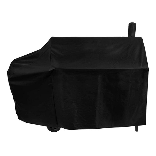 Unicook Offset Smoker Cover, 60 Inch Outdoor Heavy Duty Waterproof Charcoal Grill Cover, Fade & UV Resistant Smokestack BBQ Cover for Brinkmann, Char-Broil, Royal Gourmet and More, Black