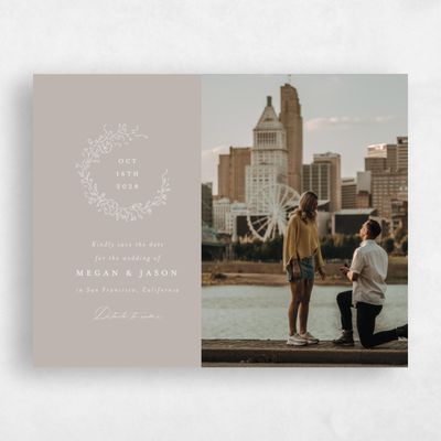 Greige, Brown Wedding Save the Date - Sequoia Photo