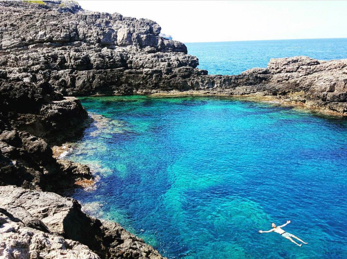 Finding our own personal secluded pools to float in Mallorca, Spain.