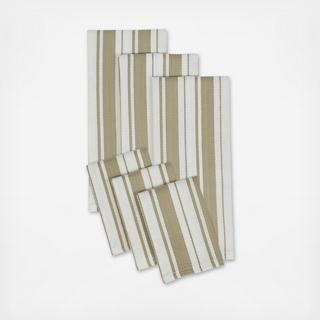 6-Piece Stripe Herringbone Dishtowel & Dishcloth Set