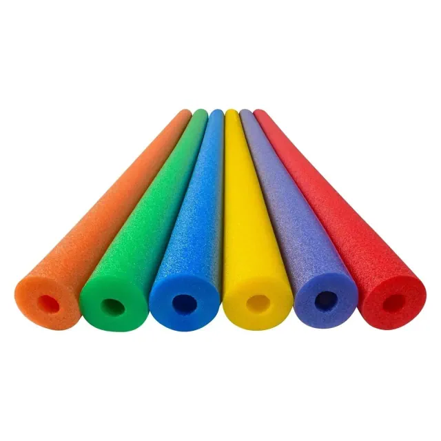 Play22usa Pool Noodles Foam – 6 Pack Large Rainbow Tubes, 48” Soft Swim Noodles for Pool, Floating, Training, Crafts, Exercise & Water Activities