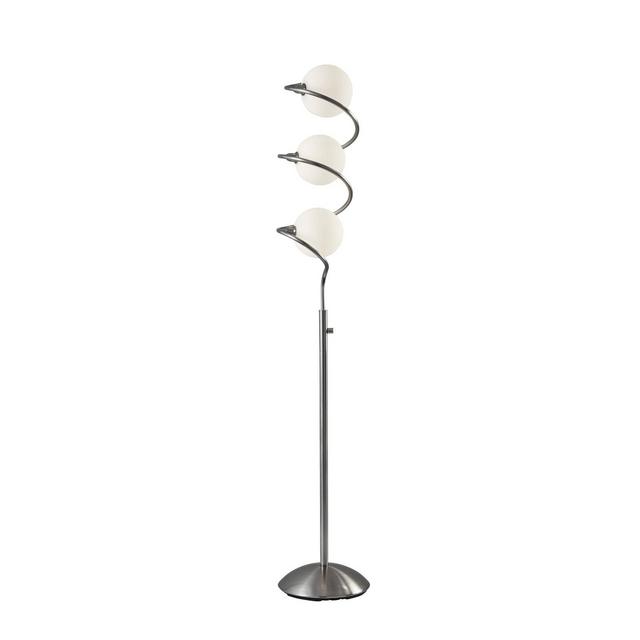 Olympia LED Floor Lamp Steel (Includes Energy Efficient Light Bulb)- Adesso
