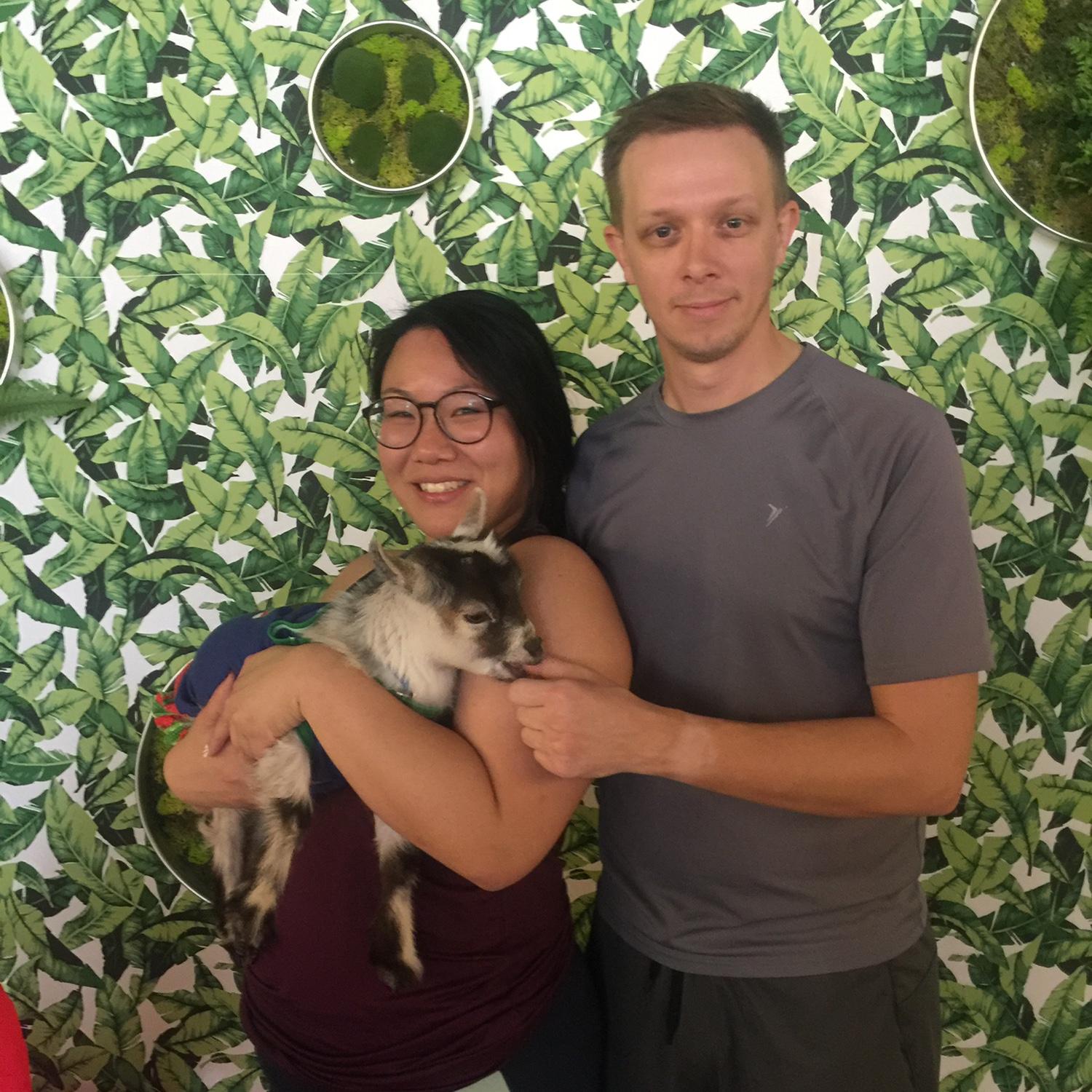 Goat yoga in Austin, TX. December 2019.