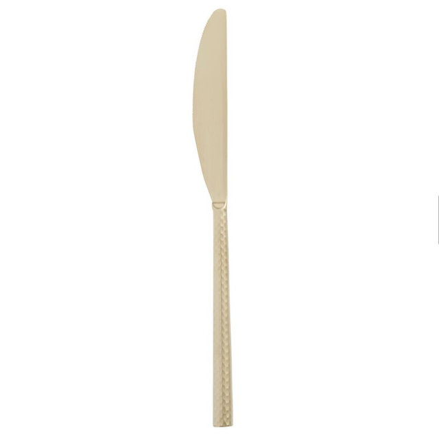 Champagne Satin Hammered Dinner Knife