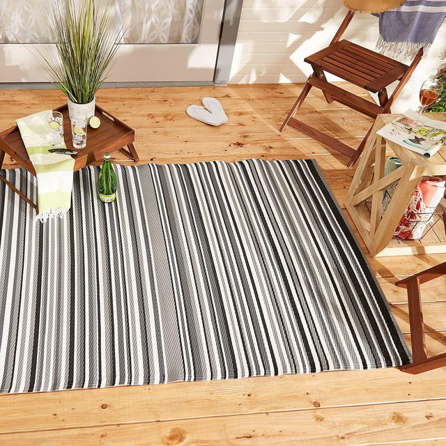 DII Outdoor Rug Collection Reversible Woven Polypropylene Plastic Straw Mat, 4x6-Feet, Urban Multi-Tone
