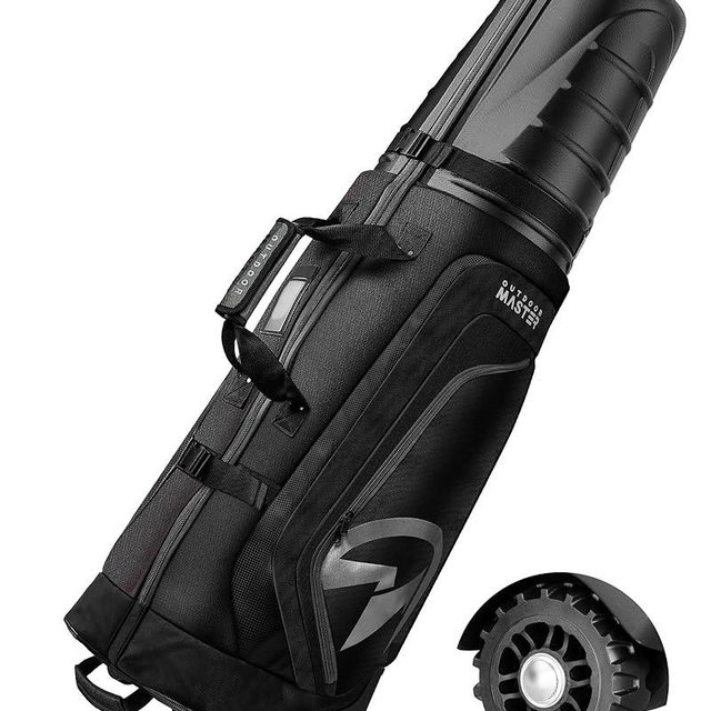OutdoorMaster Golf Travel Bags for Airlines with Wheels and Hard Case Top, Protect Golf Clubs, Lightweight and Easy to Maneuver, Upgrade Version