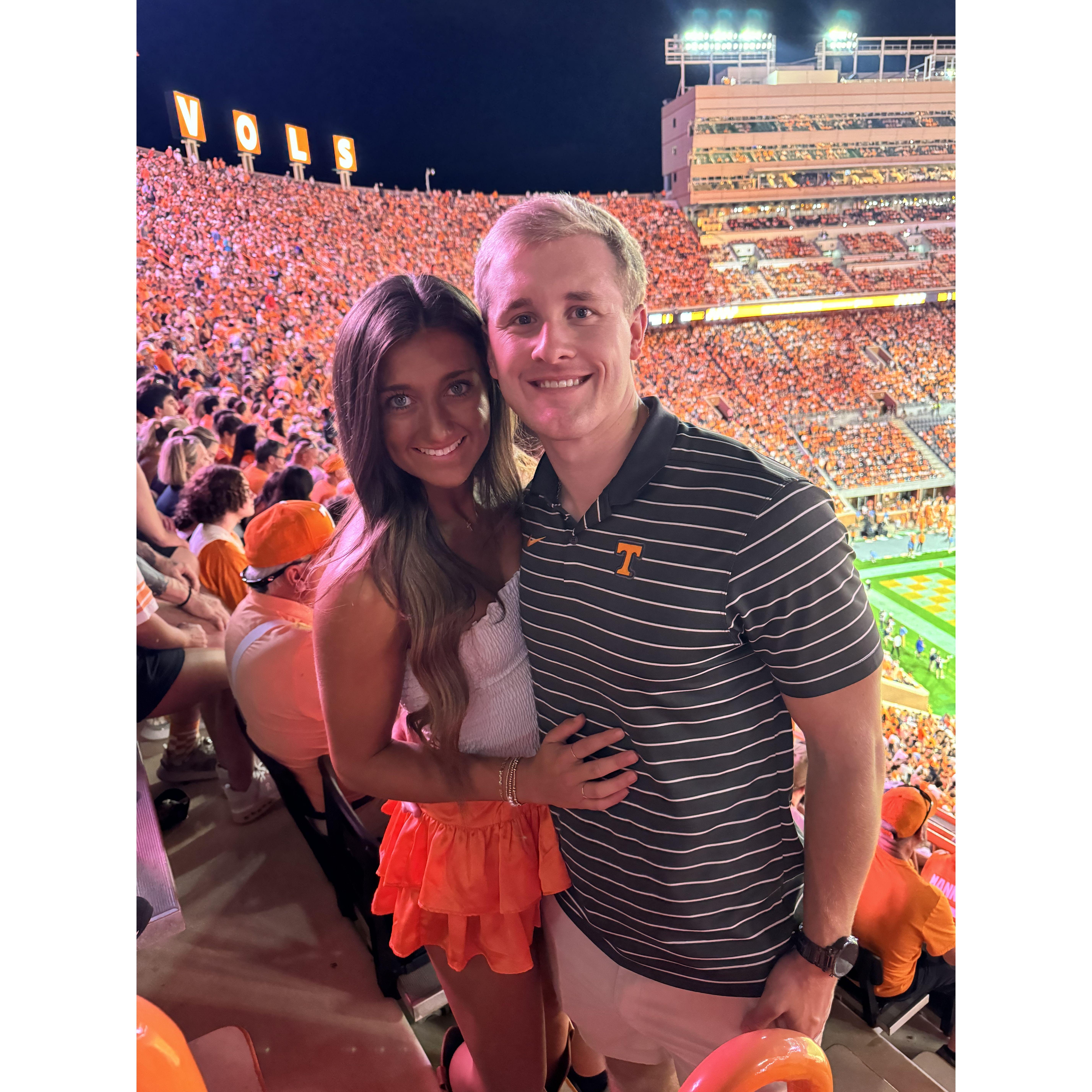 One of many UT football games together