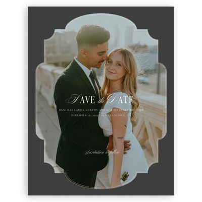Black Bordered Wedding Digital Save the Date - Marisol Photo