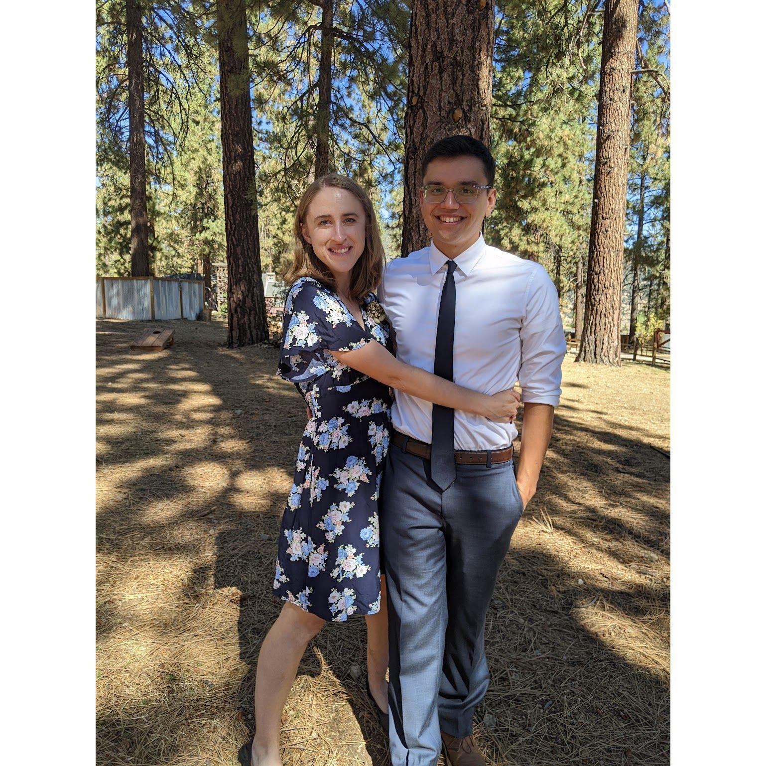 Us looking spiffy for Andy and David's wedding.