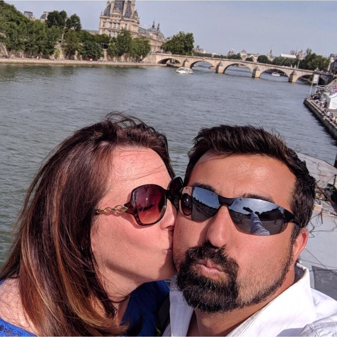 Quick trip to France on our way back from Italy - threw a lock and key over the bridge which means there is no turning back!