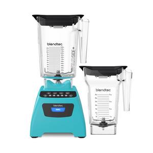 Blendtec Classic 575 Blender Bundle with Wild Side+ Jar and Four Side Jar, Caribbean
