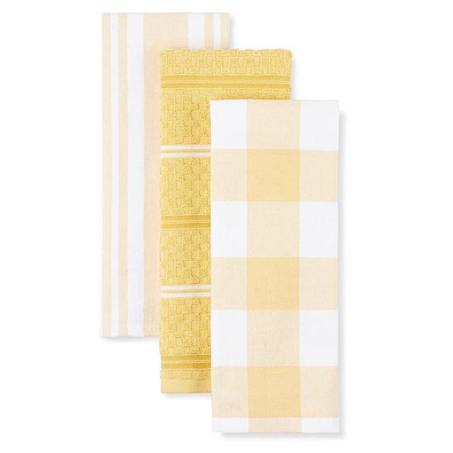  DecorRack 4 Large Kitchen Towels, 100% Cotton, 15 x 25 inches,  Absorbent Dish Drying Cloth, Perfect for Kitchen, Solid Color Hand Towels,  Yellow (4 Pack) : Home & Kitchen